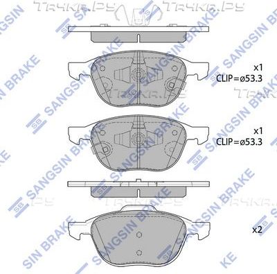 Тормозные колодки Sangsin Hi-Q. Артикул SP1712