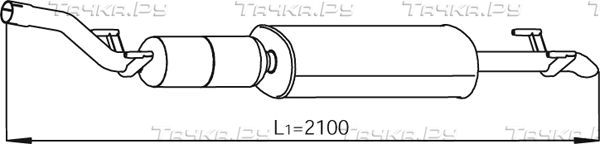 Глушитель Dinex. Артикул 56332