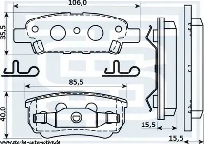 Колодки тормозные зад (Starke). Артикул 179825
