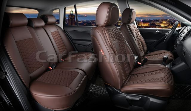 Чехлы универсальные каркасные CarFashion 5D Mercury Plus на сидения авто, цвет Кофе/Кофе/Кофе/Кофе. Артикул 27232