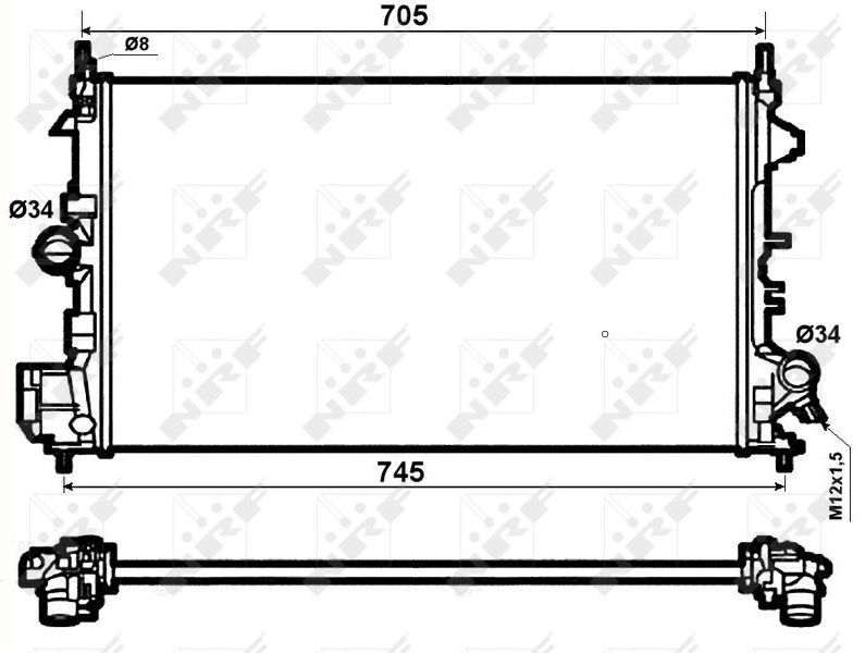 Радиатор охлаждения двигателя NRF. Артикул 53074