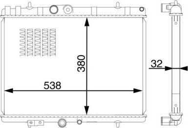 Радиатор охлаждения двигателя Mahle Behr для Peugeot 3008 I 2009-2016. Артикул CR 1600 000S