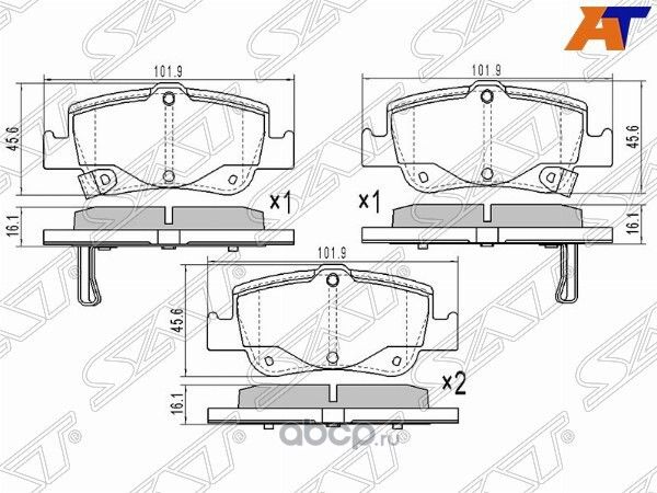 Колодки тромозные RR TOYOTA COROLLA 06- (SAT). Артикул ST0446602180