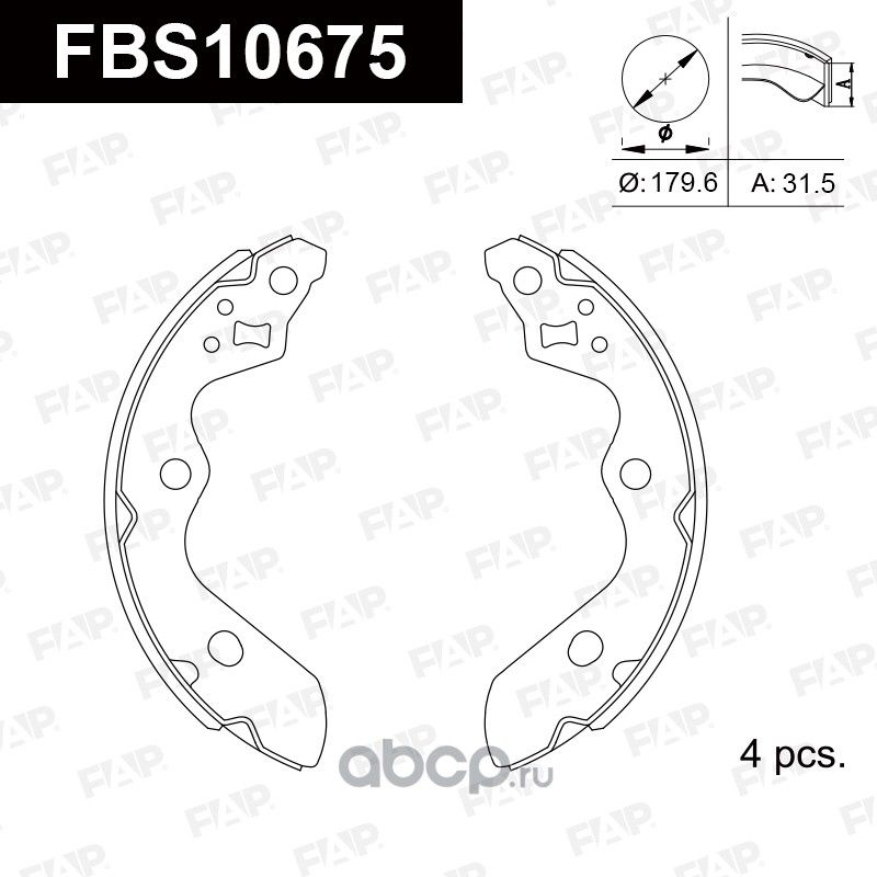 Тормозные колодки барабанные (FAP). Артикул FBS10675