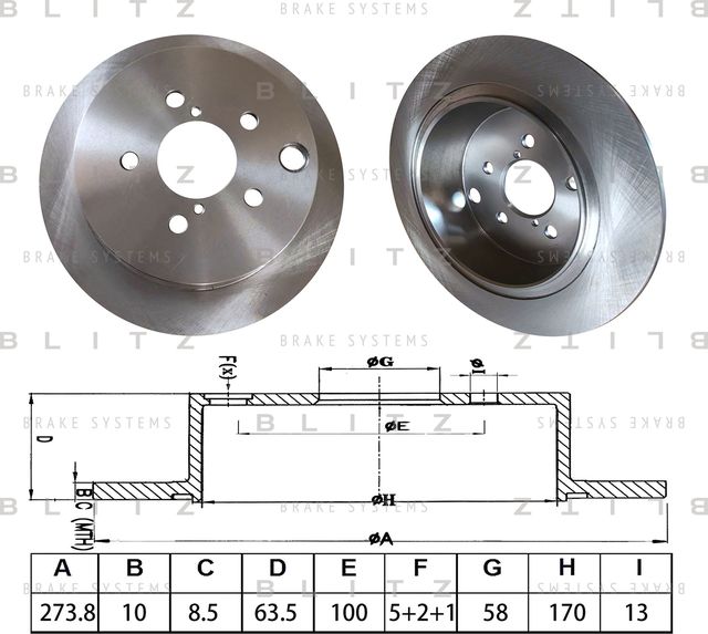 Диск тормозной (Blitz). Артикул BS0556