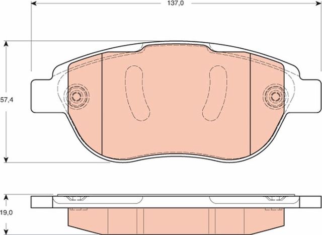 Тормозные колодки TRW передние для Citroen C3 I 2002-2006. Артикул GDB1669