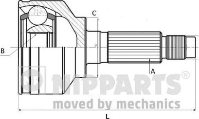 Шрус наружный (граната) Nipparts для Toyota Land Cruiser 100 1998-2007. Артикул J2825018