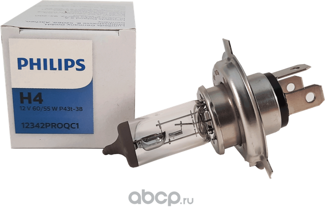 Автолампа H4 (60/55) P43t-38 ProQ12V PHILIPS /1/10/. Артикул 12342PROQC1