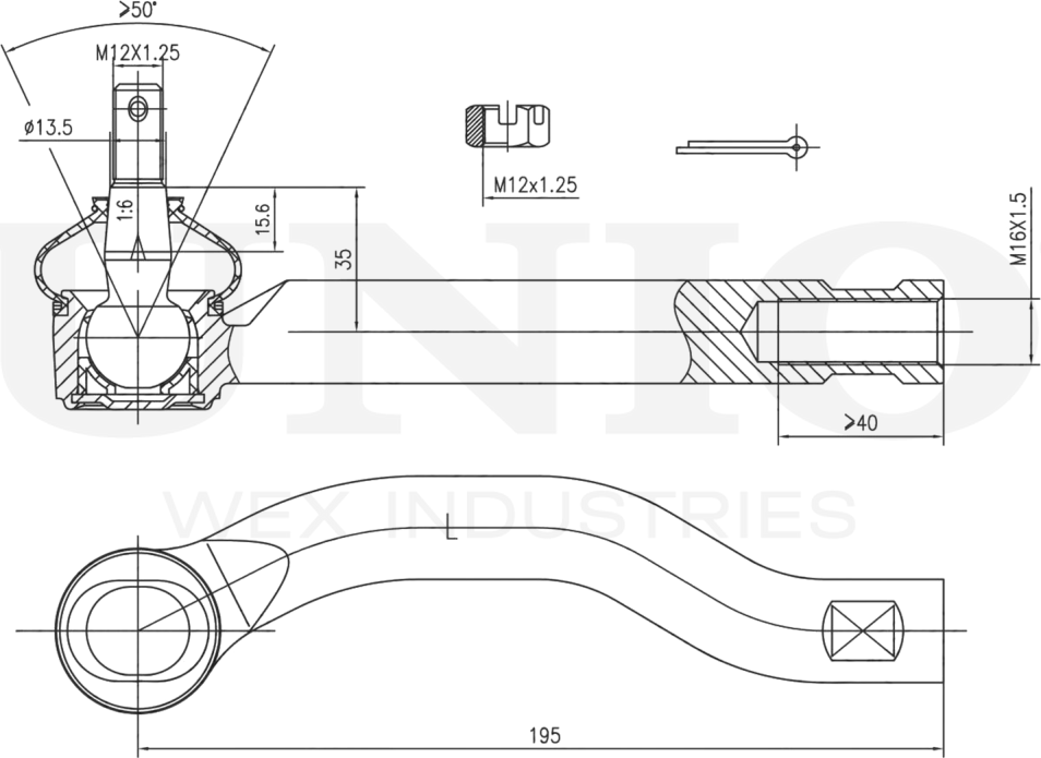 Наконечник рулевой тяги (Unio). Артикул SSP-10005