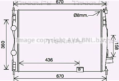 Радиатор охлаждения двигателя AVA. Артикул DN2445