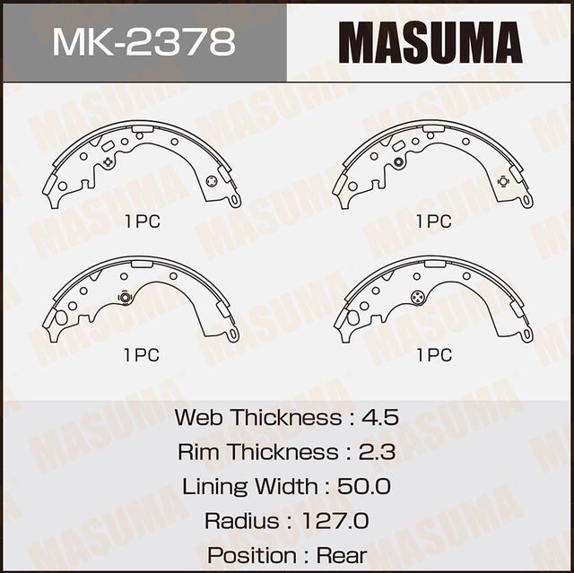 Тормозные колодки Masuma. Артикул MK-2378