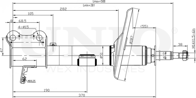 Амортизатор подвески (Unio). Артикул SAB-10124