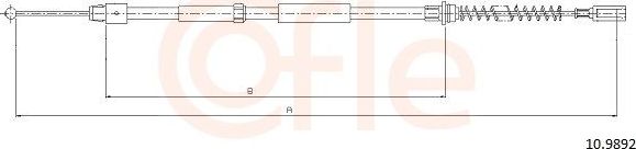 Трос ручника (тросик ручного тормоза) Cofle. Артикул 10.9892