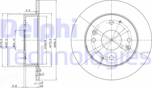Тормозной диск Delphi задний для Rover 600 1993-1999. Артикул BG2666
