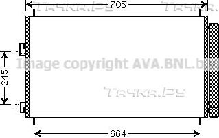 Радиатор кондиционера (конденсатор) AVA для Toyota RAV4 III (XA30) 2005-2013. Артикул TO5410D