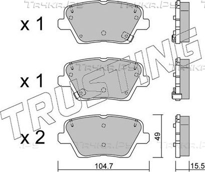 Тормозные колодки Trusting задние для Hyundai i30 III 2016-2026. Артикул 1243.0
