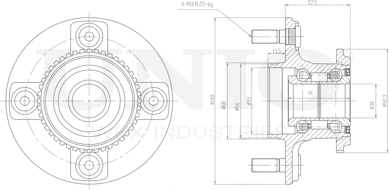 Ступица колеса с интегрированным подшипником (Unio). Артикул HUB-20079