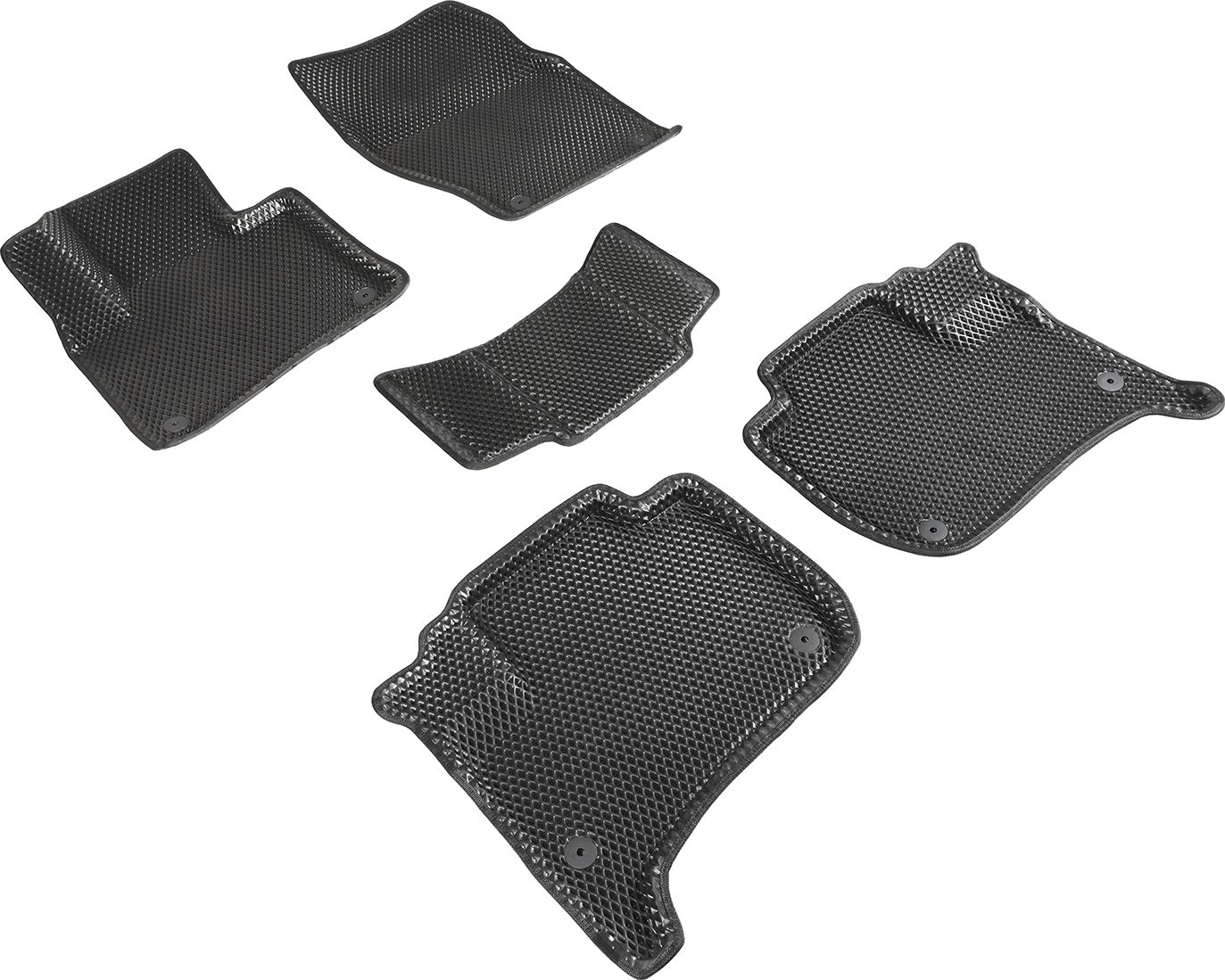 Коврики Seintex 3D EVA Ромб для салона Volkswagen Touareg II 2010-2018 ЧЕРНЫЕ. Артикул 95360