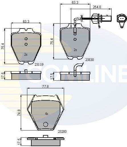 Тормозные колодки Comline Comline. Артикул CBP11771