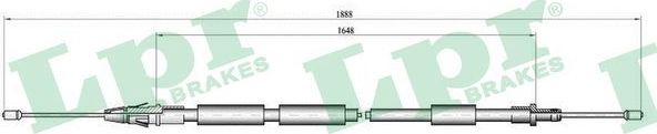 Трос ручника (тросик ручного тормоза) LPR. Артикул C0106B