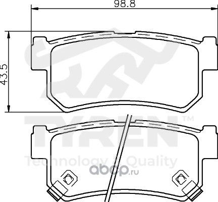 Колодки тормозные (Tyren). Артикул TYR1220331