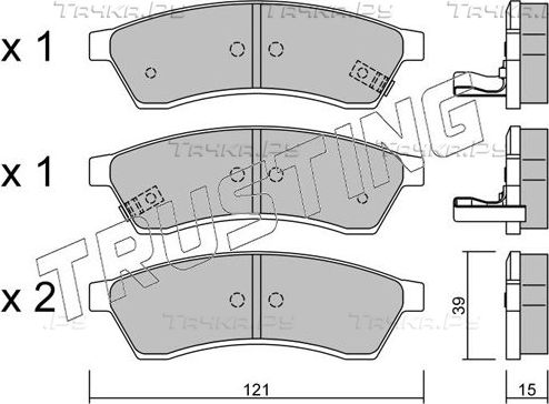 Тормозные колодки Trusting задние для Chevrolet Epica I 2006-2012. Артикул 526.1