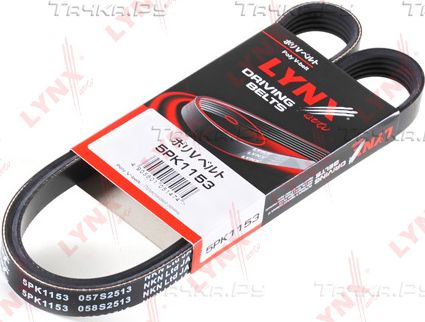 Приводной ремень поликлиновой LYNXauto для Honda Jazz I 2002-2008. Артикул 5PK1153