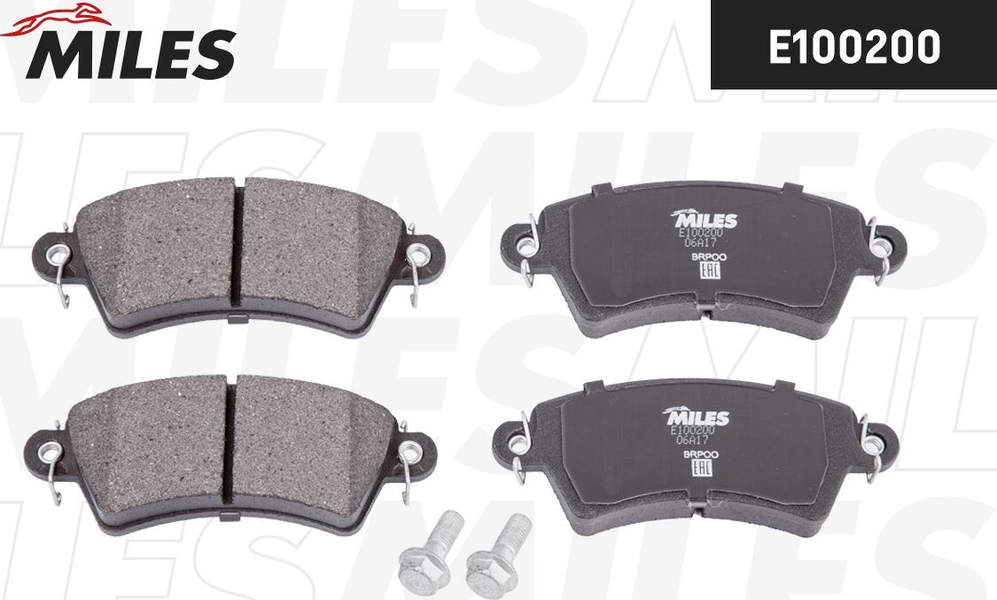 Тормозные колодки Miles (Semi-Metallic). Артикул E100200