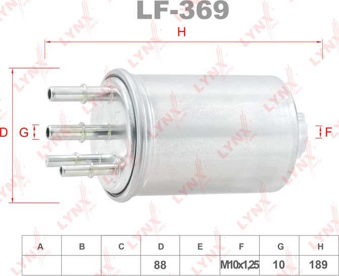 Топливный фильтр LYNXauto. Артикул LF-369