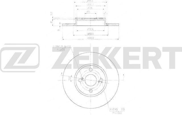 Тормозной диск Zekkert задний для Toyota Corolla E110 1997-2001. Артикул BS-6800