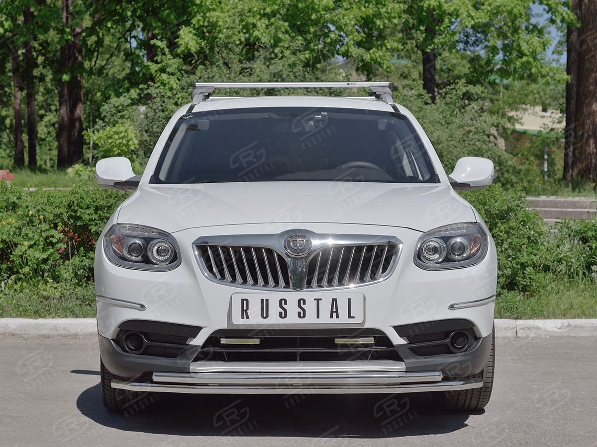 Защита RusStal переднего бампера d42 секции-d42 секции для Brilliance V5 2014-2026. Артикул BV5Z-002698