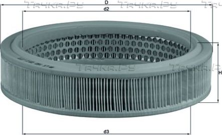 Воздушный фильтр Mahle для SEAT Marbella 1986-1996. Артикул LX 160