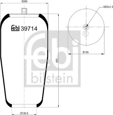 Пневмоподушка (пневморессора) Febi Bilstein. Артикул 39714