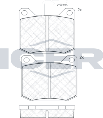 Тормозные колодки Icer. Артикул 180120