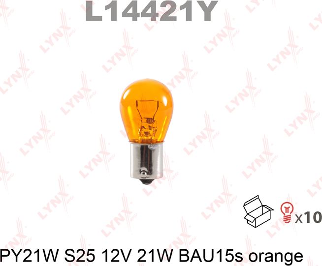 Лампа накаливания LYNXauto ORANGE. Артикул L14421Y