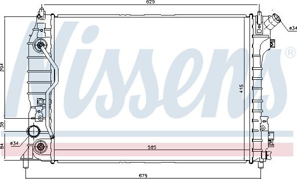 Радиатор охлаждения двигателя Nissens. Артикул 61695