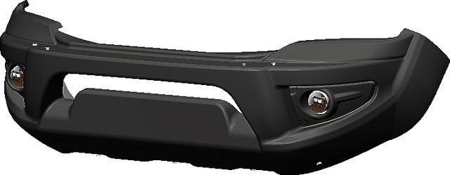 Бампер силовой передний АВС-Дизайн для Toyota Hilux Revo 2015-07.2018. УСИЛЕННЫЙ, с оптикой, черный. Артикул ABC.TOHIL.FB.07B