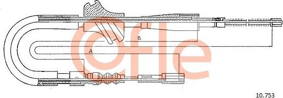 Трос ручника (тросик ручного тормоза) Cofle. Артикул 92.10.753