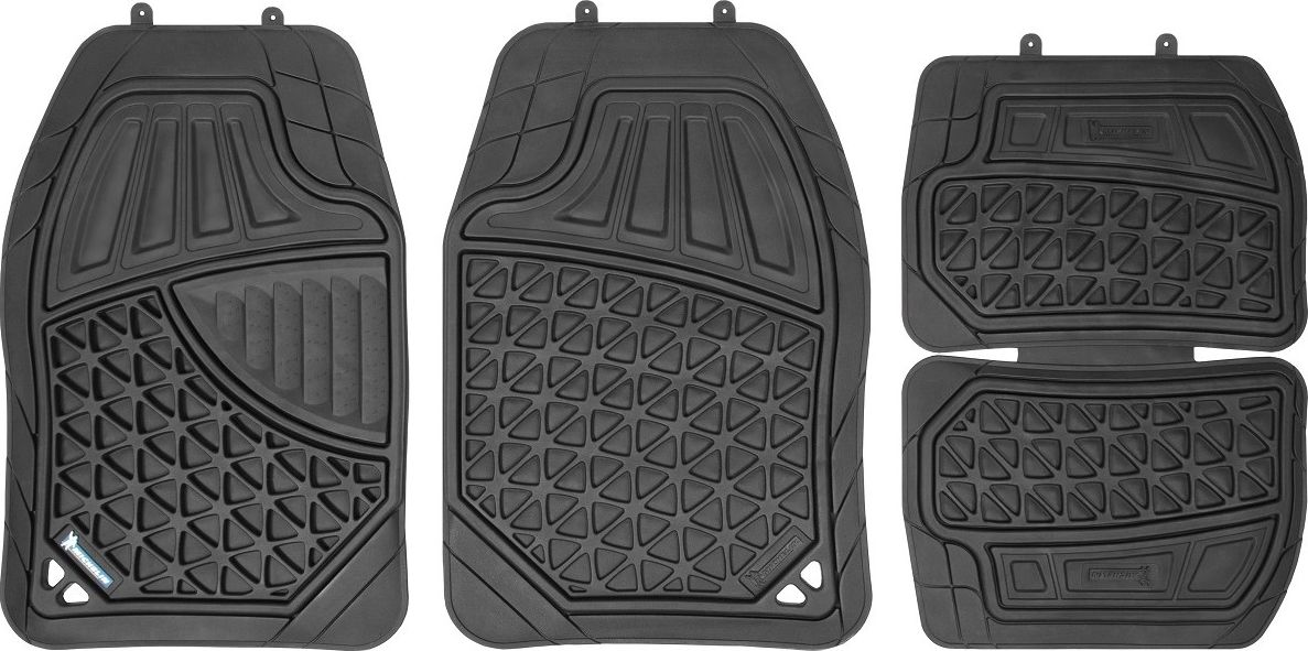 Коврики салона MICHELIN универсальные, 4 шт., ПВХ с линиями отреза, черные. Артикул 903-BLK