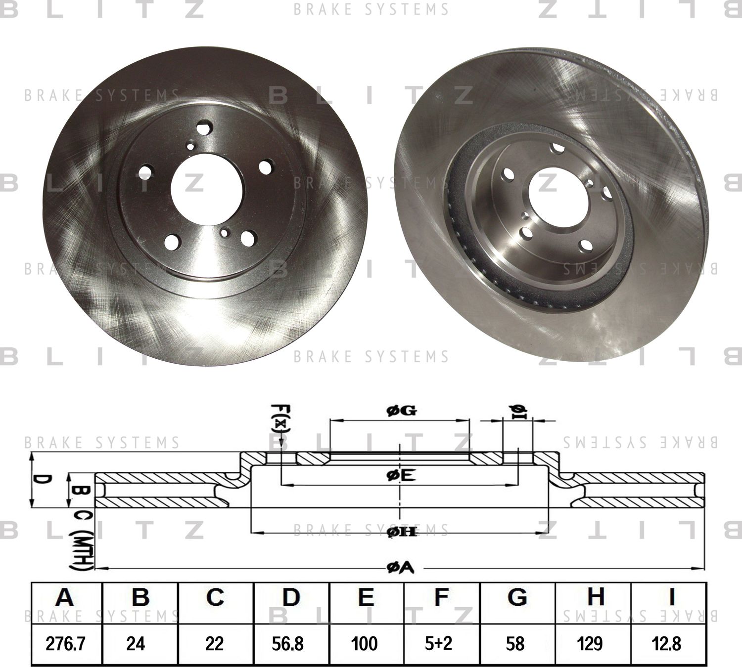 Диск тормозной SUBARU FORESTER/IMPREZA/LEGACY 89- перед.вент. (Blitz). Артикул BS0196