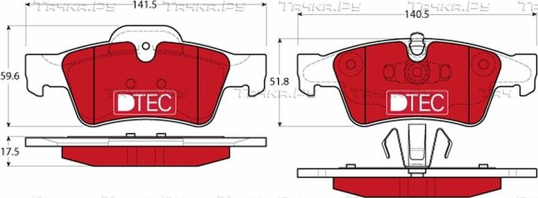 Тормозные колодки TRW DTEC COTEC. Артикул GDB1643DTE