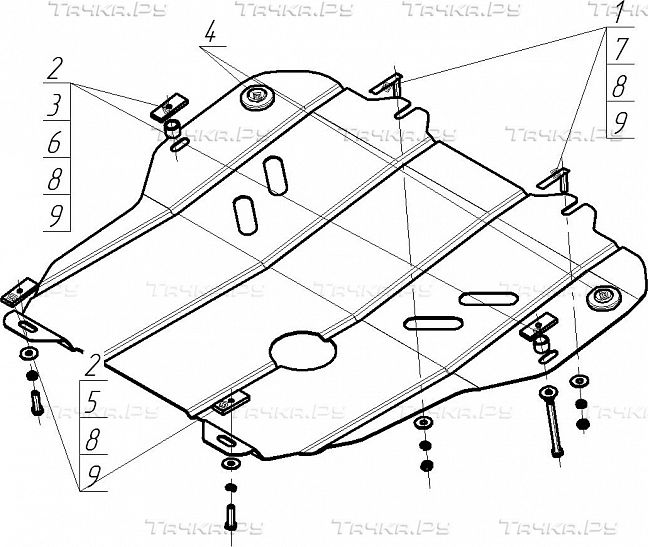 Защита Мотодор для картера, КПП Chevrolet Niva 2002-2009. Артикул 01521 -  купить в Тольятти, каталог с ценами. Доставка по всей России. Магазин  Тачка.Ру