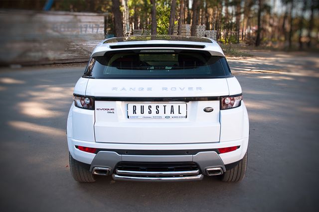 Защита RusStal заднего бампера d63/42 (дуга) для Land Rover Range Rover Evoque I Dynamic 2011-2018. Артикул REDZ-000666