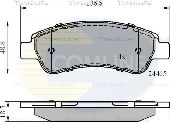 Тормозные колодки Comline Comline задние для Citroen Jumper II 2006-2026. Артикул CBP01604