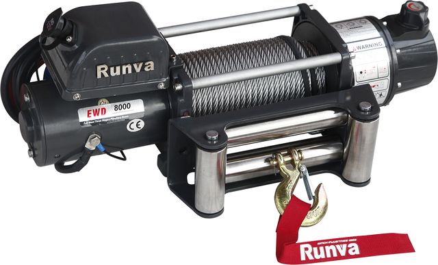 Лебёдка электрическая двухскоростная 12V Runva 8000 lbs 3629 кг. Артикул EWD8000U
