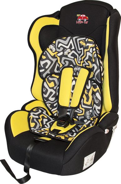 Автокресло детское PSV Little Car Comfort, 9-36кг. Лабиринт-желтый. Артикул 124496