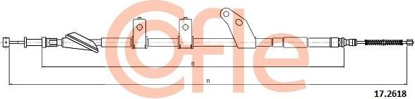 Трос ручника (тросик ручного тормоза) Cofle. Артикул 17.2618