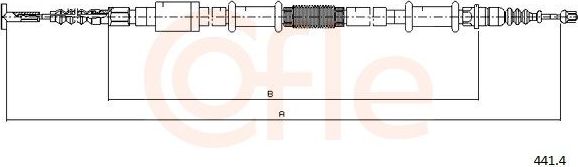 Трос ручника (тросик ручного тормоза) Cofle. Артикул 92.441.4