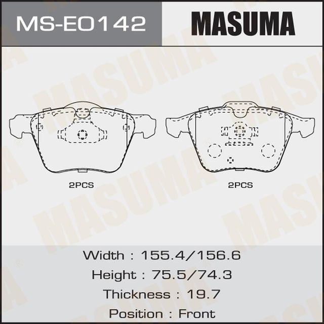 Тормозные колодки Masuma. Артикул MS-E0142