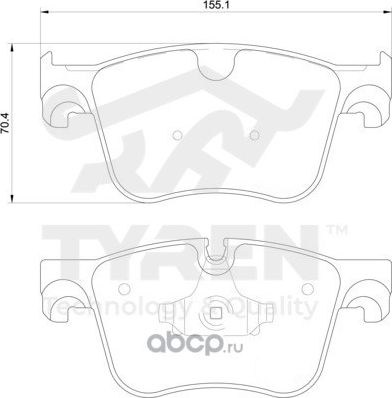 Колодки тормозные дисковые | перед | (Tyren). Артикул TYR1211691